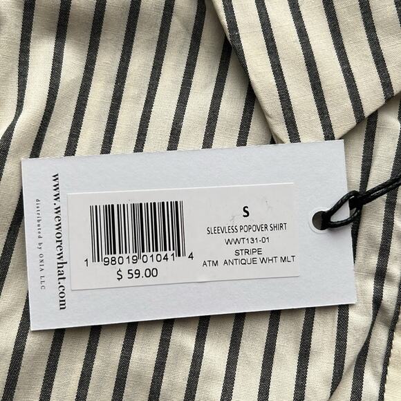 NWT REVOLVE We Wore What sleeveless popover top pinstripe S - Picture 6 of 8